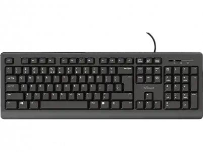 Teclado - Trust Primo 23880, Cable USB, Negro