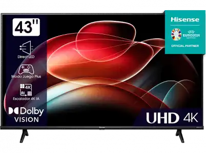 TV LED 43'' - Hisense 43A6K, Smart TV, UHD 4K, Dolby Vision, Modo juego Plus, DTS Virtual X, Control por voz