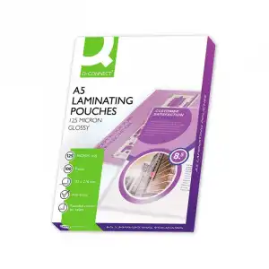 Bolsa De Plastificar Q-connect 153 X 216 Mm 125 Mc Din A5 A Caja De 100 Unidades