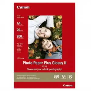 Canon - Papel Fotográfico Brillo II Plus PP 201, A4, 270 G/m2, 20 Hojas