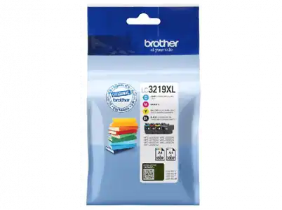 Cartucho de tinta - Brother LC-3219XLVAL, Pack 4 cartuchos (Negro, Cian, Magenta, Amarillo)