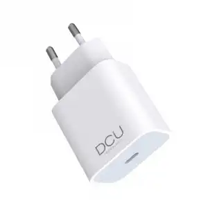 DCU Tecnologic Cargador Blanco USB-C Carga Rápida 20W