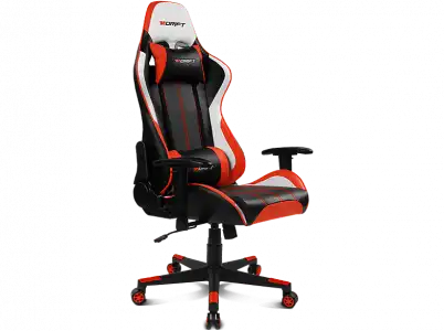 Silla gaming - Drift DR175, 2D (regulable en altura y anchura), Poliuretano, 150kg, Giratorio, Negro Rojo