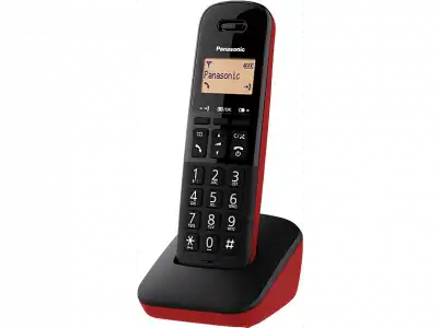 Teléfono - Panasonic KX-TGB610SPR, Inalámbrico, 1.4", Bloqueo de llamadas, Hasta 18h, 50 entradas, Rojo