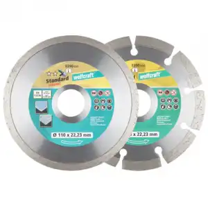 Wolfcraft Set de 2 Discos Diamantados de Corte 110mm