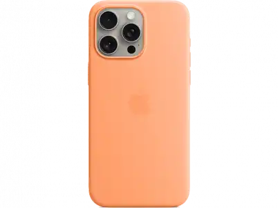 APPLE Funda de silicona con MagSafe para iPhone 15 Pro, Naranja sorbete