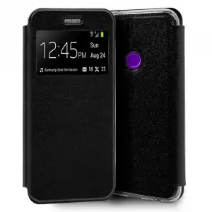 Cool Funda Flip Cover Liso Negro para Realme 5 Pro