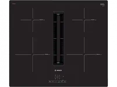 Encimera - Bosch PIE611B15E, 4 zonas, Inducción, 17 niveles, Función Sprint, Negro