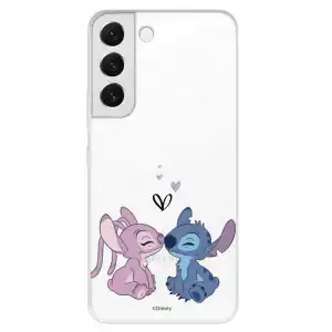Funda para Samsung Galaxy S22 Plus Oficial de Disney Angel & Stitch Beso - Lilo & Stitch