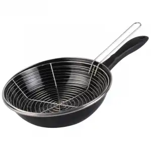 Magefesa Black Sartén Freidora Cestillo 26cm, Recubrimiento Esmaltado, Apta Lavavajillas, Libre Pfoa