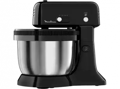 Robot amasador - Moulinex Oh My Cake, 300 W, 4 L, 5 Velocidades, Acero inoxidable, Negro