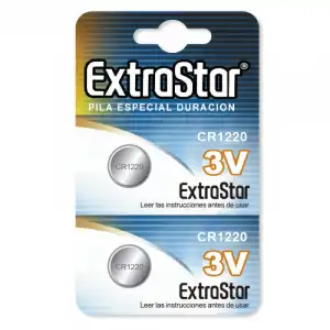 Extrastar Pack de 2 Pilas de Botón CR1220 3V