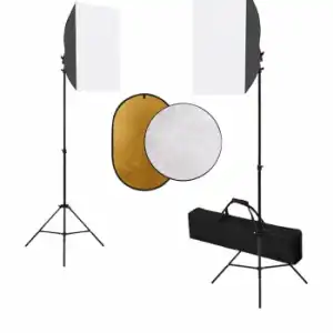 Kit De Estudio Fotográfico Con Luces Softbox Y Reflector Vidaxl