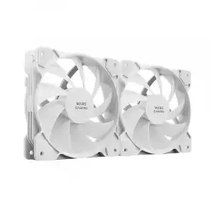 Mars Gaming MF-PWMX2 Kit 2 Ventiladores 120mm Ultra Silenciosos con Sistema Anti-vibraciones Blancos