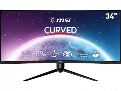 Monitor gaming - MSI Optix MAG342CQR, 34 " UWQHD, Curva 1500R, 1 ms, 144 Hz, 2 x HDMI, Negro