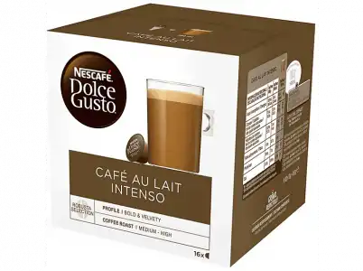 Cápsulas monodosis - Nescafé Dolce Gusto café con leche intenso, pack de 16 cápsulas para tazas