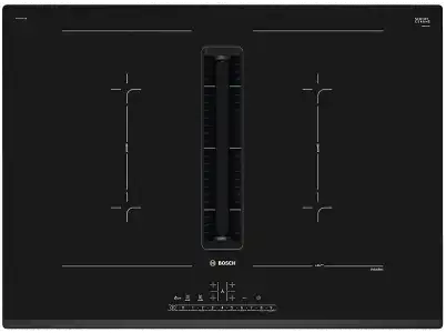 Encimera - Bosch PVQ731F25E, Inducción con extractor integrado, 2 zonas Flex, 622 m³/h, Negro