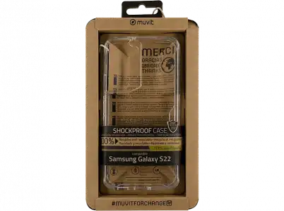 Funda - muvit MCSPS0011, Para Samsung Galaxy S22 5G, Materiales 100% reciclables, Transparente