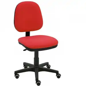 La Silla de Claudia Milano Silla Giratoria con Asiento y Altura Ajustable con Ruedas de Parquet Rojo