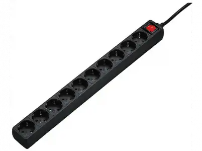 Regleta - Hama 137254 HOME REGLETA 10 TOMAS SHUKO+I, negro, cable 3m, 3680 W