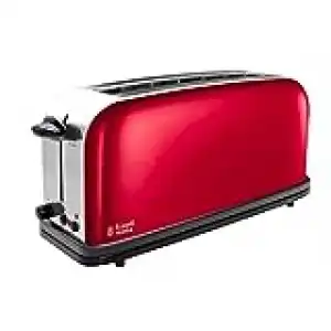 Tostadora - Russell Hobbs Colours Plus+ Rojo, 1 ranura larga, 6 niveles, Descongelado, Rojo