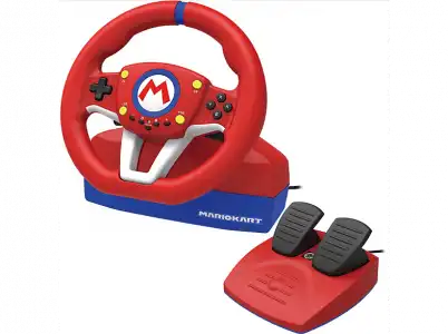 Volante - Hori Mario Kart Racing, Para Nintendo Switch, Pedales, USB, LED, Rojo