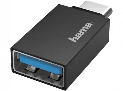 Adaptador USB - Hama 00200311, USB-C, USB-A, 3.2, 5000 Mbit/s, Negro