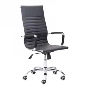 Adec Letter Silla de Oficina Simiel Piel Negra