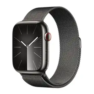 Apple - Apple Watch Series 9 GPS + Cellular 45mm Acero inoxidable Grafito con correa Grafito Milanese Loop (Reacondicionado grado A).