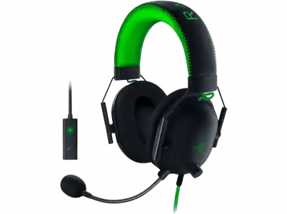 Auriculares gaming - Razer BlackShark V2 , De diadema, Con cable, Jack 3.5 mm, USB, Micrófono, Cancelación de ruido pasiva, Negro