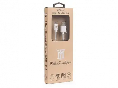 Cable - Maillon MTBMUW241 Basic Micro Usb 2.4 white 1 m