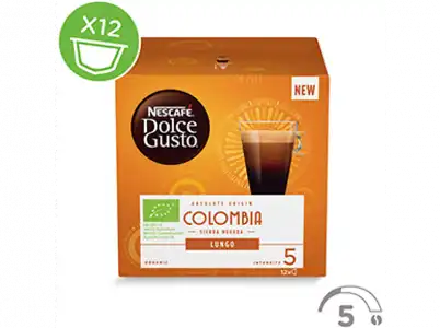 Cápsulas monodosis - Dolce Gusto Colombia Lungo Orgánico, 12 cápsulas