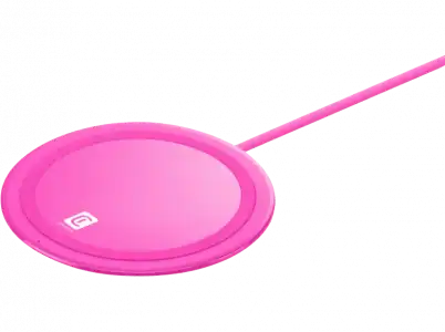 Cargador inalámbrico - CellularLine WIRELESSCOLOR10WP, 18W, Universal, USB, Tecnología Wireless Qi, Rosa