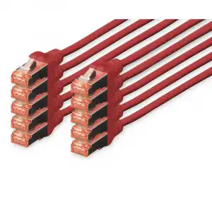 Digitus Cable de Red S-FTP Cat. 6 LSZH 5m Rojo 10 Unidades