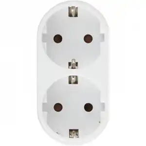 Garza Adaptador Schuko Doble Frontal con Toma Tierra