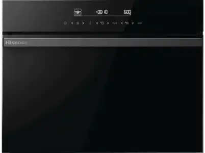 Horno con microondas - Hisense BIM45342ADBG, Pirolítico, 50 l, 59.5 cm, Doble Grill, Inverter, Negro