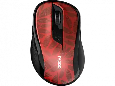 Ratón inalámbrico - Rapoo M500 Silent, Inalámbrico, Bluetooth, 1600 PPP, Rojo y Negro