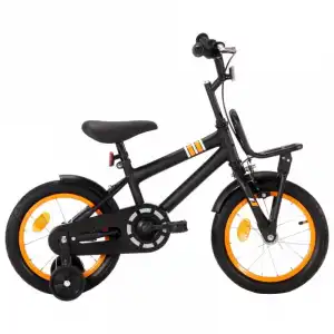 VidaXL Bicicleta Infantil 14" Negro/Naranja