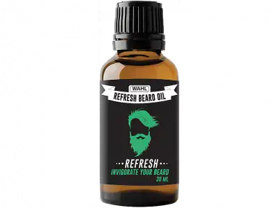 Aceite para la barba - WAHL 3999.0460 Refrescante, 0.03 l, Con aromas de menta fresca, eucalipto y árbol té