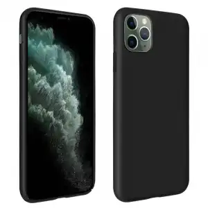 Avizar Funda de Silicona Semirígida Negra Mate para Apple iPhone 11 Pro Max