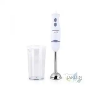Batidora De Mano Orbegozo. 2 Velocidades. Vaso Mezclador 600ml Con Tapa. Potencia 400w. Brazo Y Cuchilla De Acero Inox.