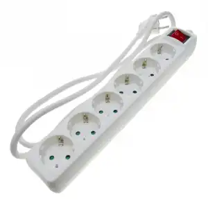 Bematik Regleta 6 Tomas Schuko con Interruptor 16A 250V 1.5m Blanca