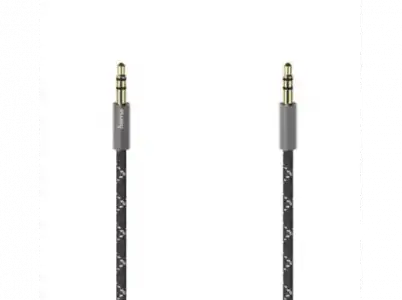 Cable audio - Hama 00205130, Jack 3.5 mm, Stereo, Metal, 1.5 m, Negro