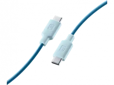 Cable USB - CellularLine Stylecolor, Conector C to USB-C, 1 m, Azul