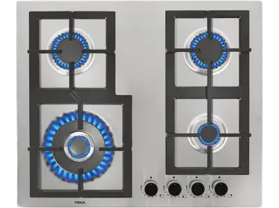 Encimera - Teka EFX 60.1 4G AI AL DR CI, Gas butano, Acero inoxidable, Encastrable, 4 Quemadores, Autoencendido, 60 cm, Plata