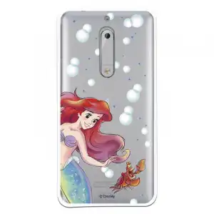 Funda Oficial Disney Sirenita Y Sebastián Transparente Para Nokia 5 - La Sirenita