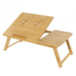 Mesa De Bambú Altura Ajustable Para Ordenador Portátil Ml-design