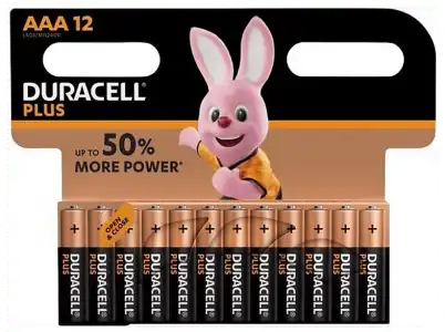 Pilas AAA - DURACELL Plus Power, Pack de 12, 1.5 V