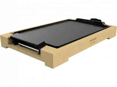 Plancha de asar - Cecotec Tasty&Grill 2000 Bamboo, W, 37,5 x 24,5 cm, Estructura bambú, Negro