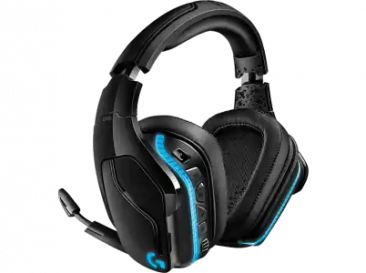 Auriculares gaming - Logitech G935, De diadema, Inalámbricos, DTS Headphone: X 2.0, PS4/PC/Xbox One/Nintendo Switch, Micrófono, Negro y Azul